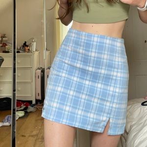 Brandy Melville John Galt Blue/White Plaid Skirt